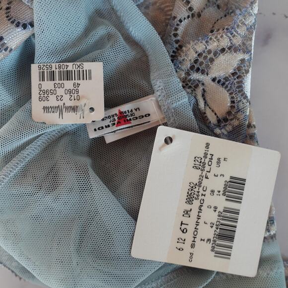 Y2K Occhi Verdi La Perla Lingerie Set Medium Blue Lace Mesh Cami Fairy Babydoll - Picture 11 of 14